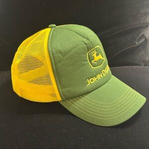 John Deere Trucker Hat in Green and Yellow Mesh- Adjustable- Unisex